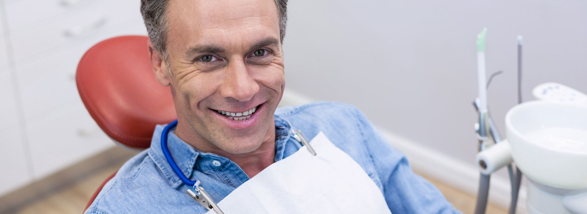Man getting ready for root canals treatment